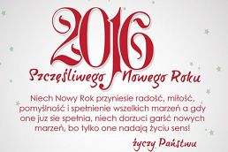 Zyczenia z okazji Nowego Roku 2016